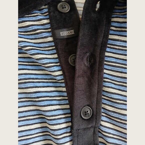 CLOSED - Velvet striped collared sweater - Sz XL (fits L) - Picture 7 of 8